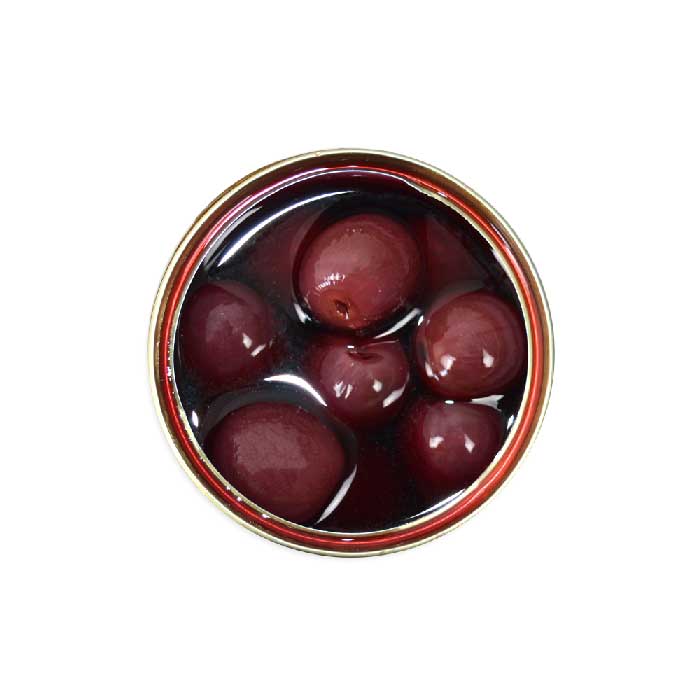 Opened jar of 400g cherry compote showing the rich fruit content