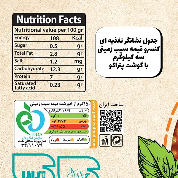 کنسرو خروشت قیمه سیب زمینی